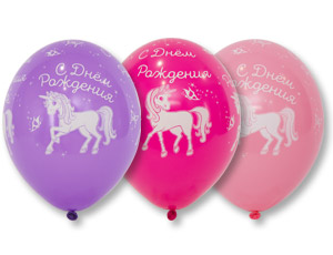 Шелкография пастель 14" С ДР Единорог, 25 шт Шелкография пастель 14″ С ДР Единорог, 25 шт