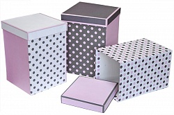 Набор коробок, Точки, Сиреневый микс, 3 шт. Набор коробок, Точки, Сиреневый микс, 3 шт.