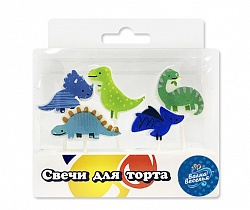 Свечи фигурные, Динозавры, 7 см, 5 шт. Свечи фигурные, Динозавры, 7 см, 5 шт.