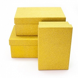 Набор коробок, Искрящееся золото, 3 шт. Набор коробок, Искрящееся золото, 3 шт.