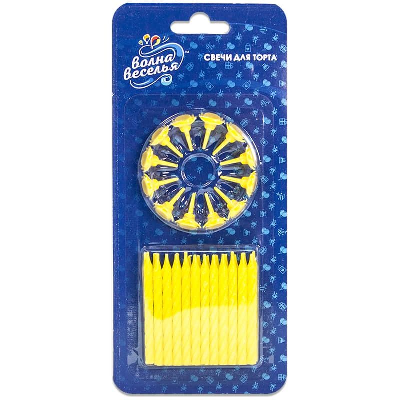 Свечи Сверкающий глиттер, Желтый, 6 см, 24 шт. Свечи Сверкающий глиттер, Желтый, 6 см, 24 шт.