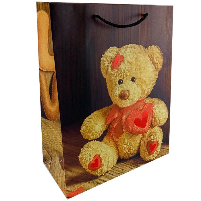 Пакет подарочный "Мишка с любовью" с тиснением / 31*42*12см Пакет подарочный «Мишка с любовью» с тиснением / 31*42*12см