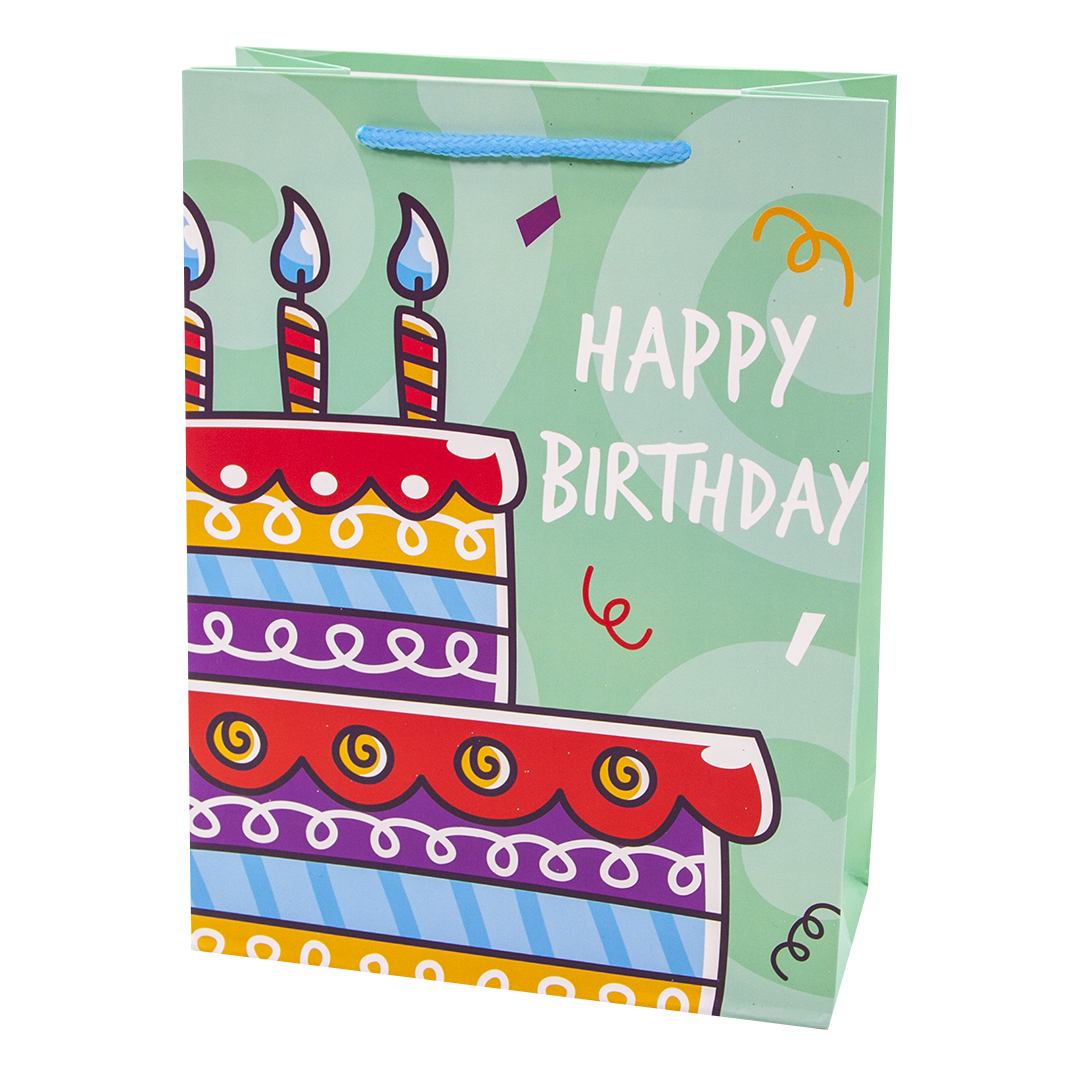 Пакет подарочный, С Днем Рождения! (яркий тортик), Бирюзовый, 32*26*10 см, 1 шт. Пакет подарочный, С Днем Рождения! (яркий тортик), Бирюзовый, 32*26*10 см, 1 шт.