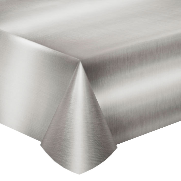 Скатерть фольгированная "Делюкс" Серебро 2,74*1,37 м / 1 шт. / Скатерть фольгированная «Делюкс» Серебро 2,74*1,37 м / 1 шт. /