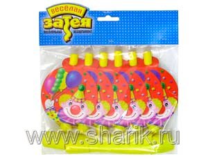 Язык-гудок с карт Клоун с шарами 6шт/G Язык-гудок с карт Клоун с шарами 6шт/G