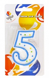 Свеча Цифра 5 классика, 1шт Свеча Цифра 5 классика, 1шт