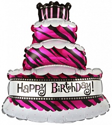 Шар (36''/91 см) Фигура, Торт со свечками (трехслойный), Розовый, 1 шт. Шар (36»/91 см) Фигура, Торт со свечками (трехслойный), Розовый, 1 шт.