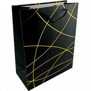 Пакет подарочный "Классика" Черный с золотым тиснением / 26*32*12см Пакет подарочный «Классика» Черный с золотым тиснением / 26*32*12см