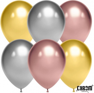 Шар (12''/30 см) Ассорти Делюкс, хром, 50 шт. Шар (12»/30 см) Ассорти Делюкс, хром, 50 шт.