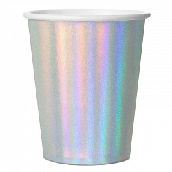 Стаканы (250 мл) Перламутровый блеск, Серебро, Голография, 6 шт. Стаканы (250 мл) Перламутровый блеск, Серебро, Голография, 6 шт.