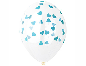 Шелкография кристалл 14" Сердца бирюзов, 25 шт Шелкография кристалл 14″ Сердца бирюзов, 25 шт