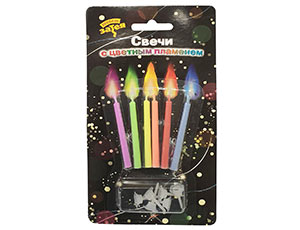 Свечи д/торта с цветным пламенем 6шт/G Свечи д/торта с цветным пламенем 6шт/G