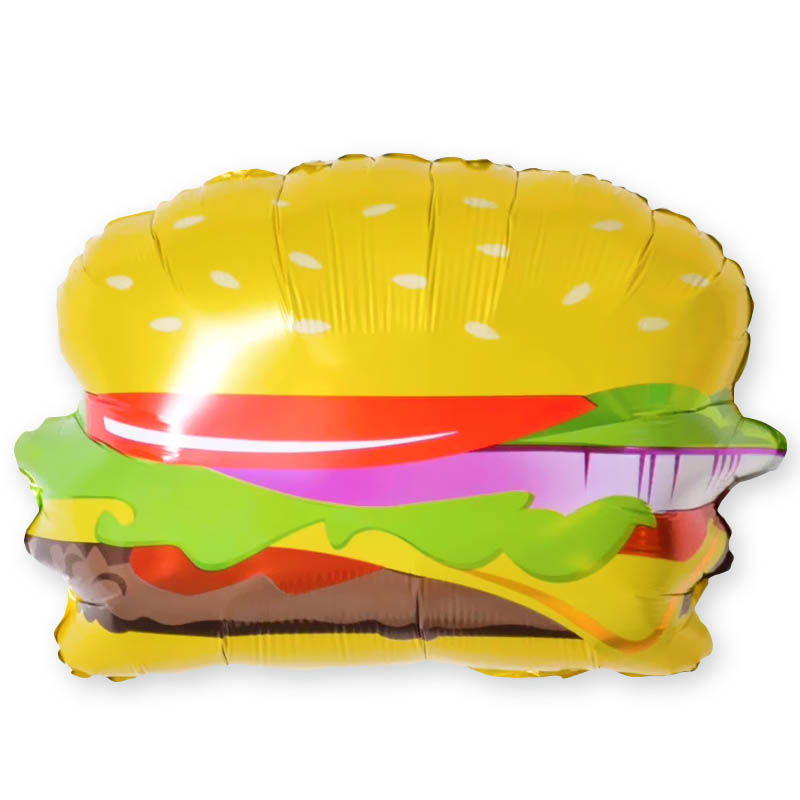6069ee8d36fbe1532be4d1717ff881e5 Шар (21»/53 см) Фигура, Гамбургер, 1 шт.