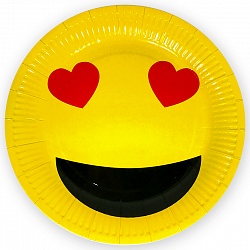 Тарелки Смайл влюбленный, Желтый, 9 дюймов, 6ш Тарелки Смайл влюбленный, Желтый, 9 дюймов, 6ш
