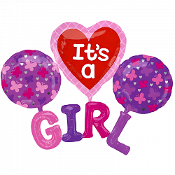 Шар (72''/183 см) Фигура, Набор "Girl", Розовый, 1 шт. Шар (72»/183 см) Фигура, Набор «Girl», Розовый, 1 шт.