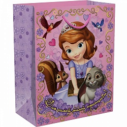 Пакет подарочный Принцесса София, Розовый, 23*18*10 см Пакет подарочный Принцесса София, Розовый, 23*18*10 см