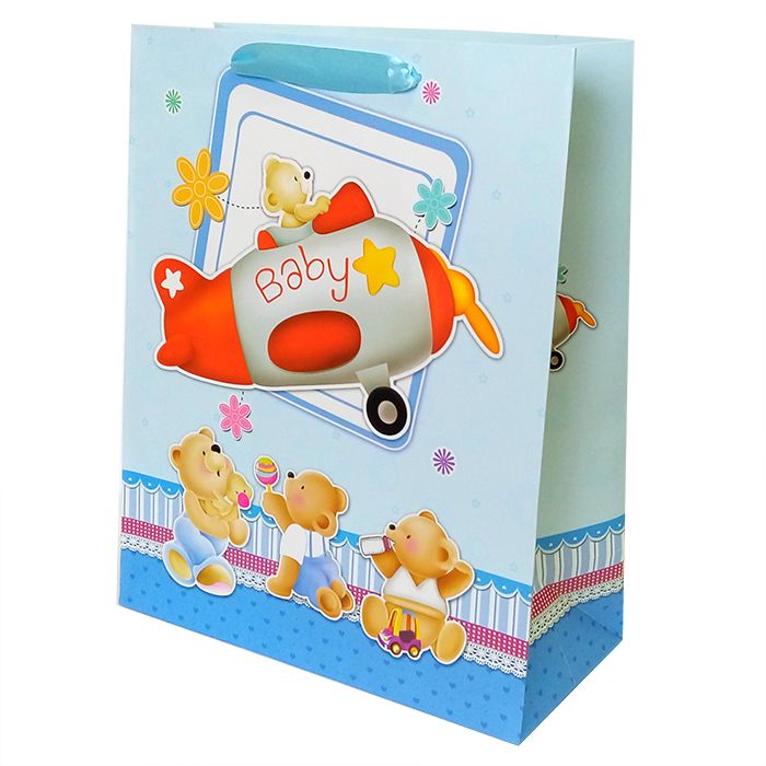 Пакет подарочный "Малыш мишка в самолете" с глиттером / 31*42*12см, 1 шт. Пакет подарочный «Малыш мишка в самолете» с глиттером / 31*42*12см, 1 шт.
