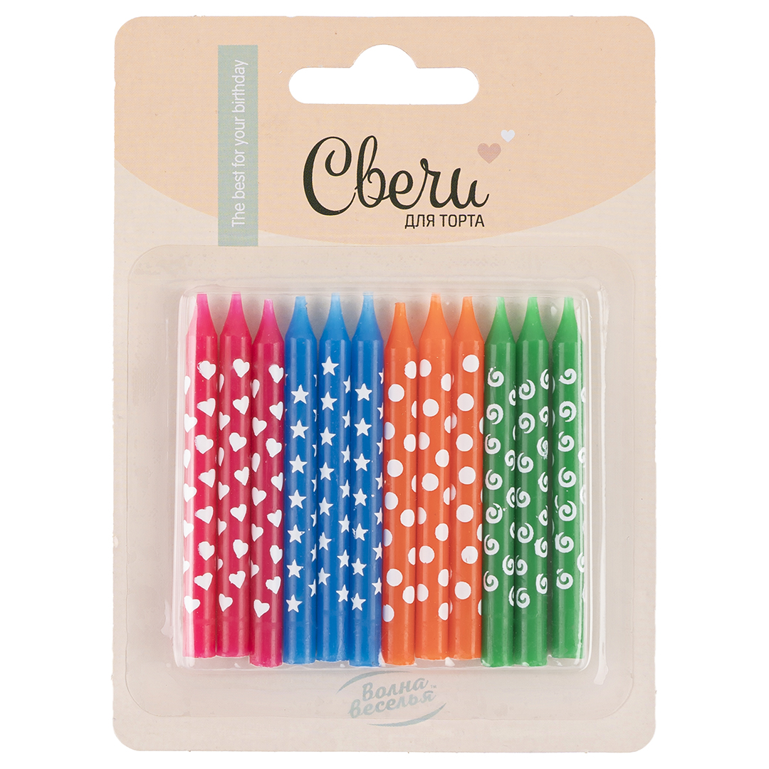 706aed58_62e5_11e6_9617_005056c00008_9e8210ef_e9db_11ef_b631_5c6f6916e93d Свечи Ассорти дизайнов с рисунком 6см 12шт