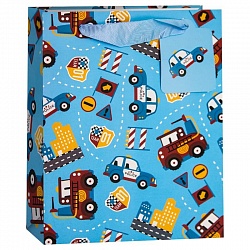 Пакет подарочный, Городской транспорт, Голубой, 42*32*12 см, 1 шт. Пакет подарочный, Городской транспорт, Голубой, 42*32*12 см, 1 шт.
