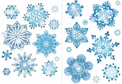 Наклейки "Снежинки, Набор №3М" Наклейки «Снежинки, Набор №3М»