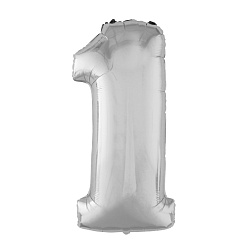 Шар (40''/102 см) Цифра, 1, Серебро, в упаковке 1 шт. Шар (40»/102 см) Цифра, 1, Серебро, в упаковке 1 шт.