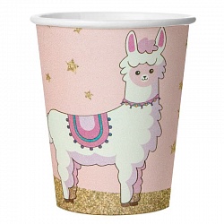 Стаканы (250 мл) Лама Альпака, Розовый, 6 шт. Стаканы (250 мл) Лама Альпака, Розовый, 6 шт.