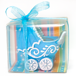 Свеча с декоративным держателем, Коляска для мальчика, 7 см, 1 шт. Свеча с декоративным держателем, Коляска для мальчика, 7 см, 1 шт.