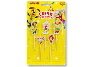 Свечи д/торта на пиках Барбоскины 5ш/V Свечи д/торта на пиках Барбоскины 5ш/V