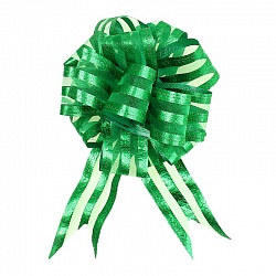 Бант Шар органза Полоска Зеленый (6,4''/16 см), 10 шт. Бант Шар органза Полоска Зеленый (6,4»/16 см), 10 шт.