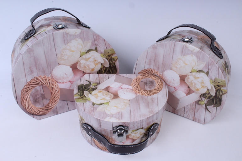 Набор подарочных коробок из 3 шт - СУНДУЧОК Пионы 27,2*23*14см SY3007-209 Набор подарочных коробок из 3 шт — СУНДУЧОК Пионы 27,2*23*14см SY3007-209