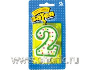 Свеча -цифра "2" 7,6см/A Свеча -цифра «2» 7,6см/A