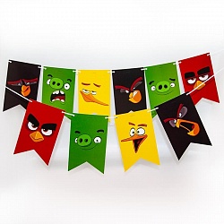 Гирлянда Флажки, Angry Birds, 180 см. Гирлянда Флажки, Angry Birds, 180 см.