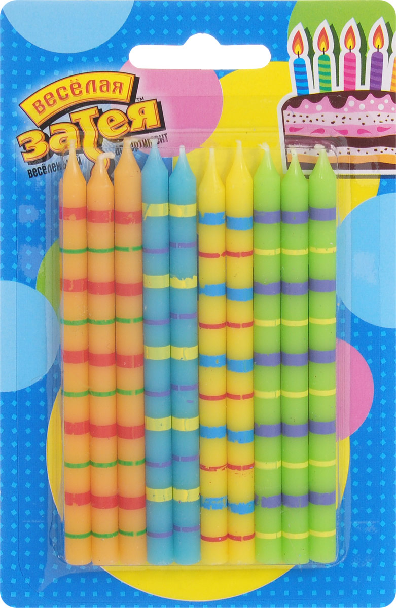 Свечи д/торта Полосатые 10см 10шт/V, 1шт Свечи д/торта Полосатые 10см 10шт/V, 1шт
