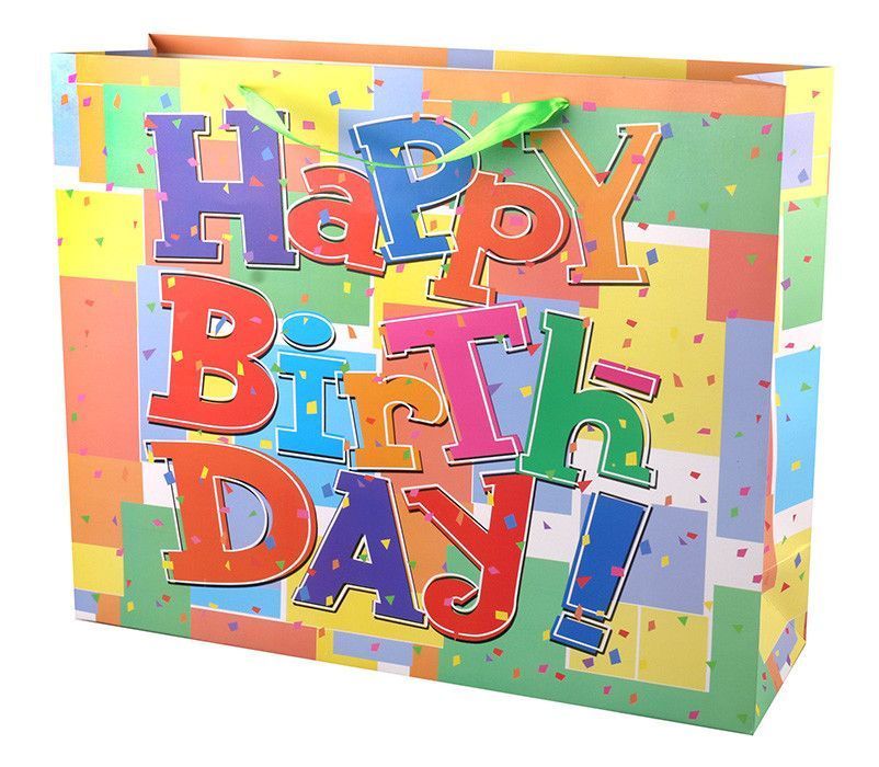 Пакет подарочный "Яркий день рождения" / 50*40*15см Пакет подарочный «Яркий день рождения» / 50*40*15см