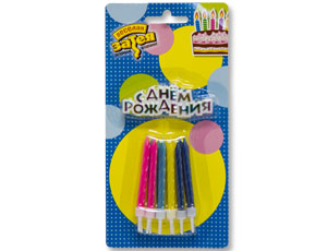Свечи д/торта 12шт + Таблич радуж с ДР/V Свечи д/торта 12шт + Таблич радуж с ДР/V