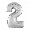 Шар (40''/102 см) Цифра, 2, Серебро, в упаковке 1 шт. Шар (40»/102 см) Цифра, 2, Серебро, в упаковке 1 шт.