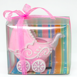 Свеча с декоративным держателем, Коляска для девочки, 7 см, 1 шт. Свеча с декоративным держателем, Коляска для девочки, 7 см, 1 шт.