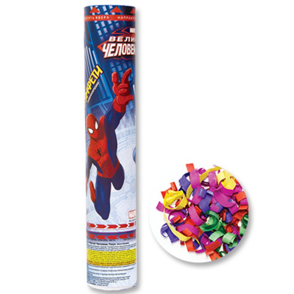 Хлопушка Marvel Человек Паук 30см пневмо, 1 шт Хлопушка Marvel Человек Паук 30см пневмо, 1 шт