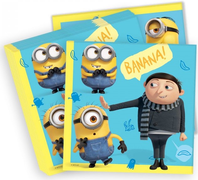 Салфетки, Миньоны, Голубой, 33*33 см, 20 шт. Салфетки, Миньоны, Голубой, 33*33 см, 20 шт.