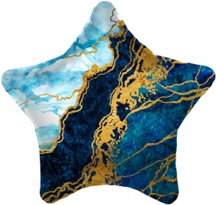 Шар (19''/48 см) Звезда, Мрамор, Синий, 1 шт. Шар (19»/48 см) Звезда, Мрамор, Синий, 1 шт.