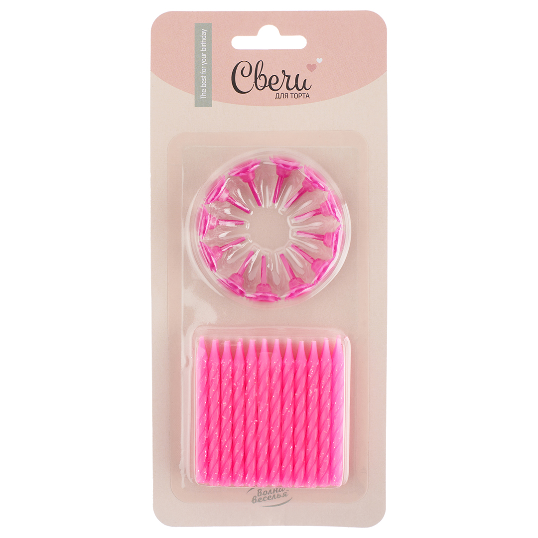 e1cadfea_8092_11e9_8c27_f46d04ed0d3c_1c720ddf_d14f_11ee_9235_3cecef035c95 Свечи Сверкающий глиттер, Розовый, 6 см, 24 шт.