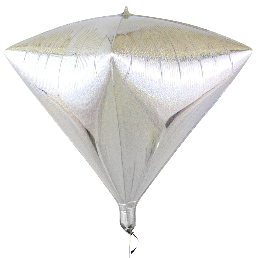 Шар 3D (24''/61 см) Алмаз, Серебро, Голография, 1 шт. Шар 3D (24»/61 см) Алмаз, Серебро, Голография, 1 шт.