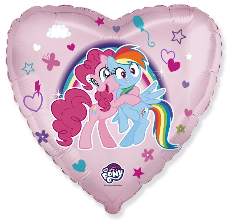 e9fc190f-cbf4-4525-834a-d11666eaa6d5 Шар (18»/46 см) Сердце, My Little Pony, Лошадки Пинки Пай и Радуга, Розовый, 1 шт.
