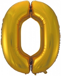 Шар (40''/102 см) Цифра, 0, Золото, 1 шт. Шар (40»/102 см) Цифра, 0, Золото, 1 шт.