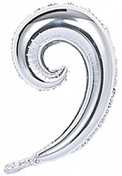 Шар (17''/43 см) Фигура, Завитушка, Серебро, 1 шт. Шар (17»/43 см) Фигура, Завитушка, Серебро, 1 шт.