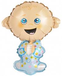 Шар с клапаном (16''/41 см) Мини-фигура, Малыш, Голубой, 1 шт. Шар с клапаном (16»/41 см) Мини-фигура, Малыш, Голубой, 1 шт.