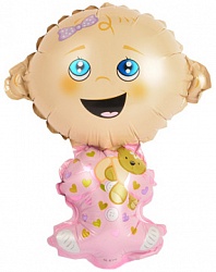 Шар с клапаном (16''/41 см) Мини-фигура, Малышка, Розовый, 1 шт. Шар с клапаном (16»/41 см) Мини-фигура, Малышка, Розовый, 1 шт.