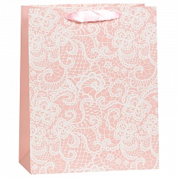 Пакет подарочный Узор, с блестками, Розовый, 31*42*12 см Пакет подарочный Узор, с блестками, Розовый, 31*42*12 см