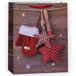 Пакет подарочный Новогодняя рукавичка, 26*32*12 см, 1 шт Пакет подарочный Новогодняя рукавичка, 26*32*12 см, 1 шт