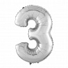 Шар (40''/102 см) Цифра, 3, Серебро, в упаковке 1 шт. Шар (40»/102 см) Цифра, 3, Серебро, в упаковке 1 шт.